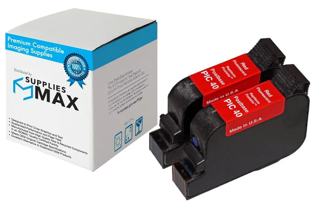 SuppliesMax SuppliesMax PIC40 Fluorescent Red Inkjet Cartridge 2-Pack — product photo