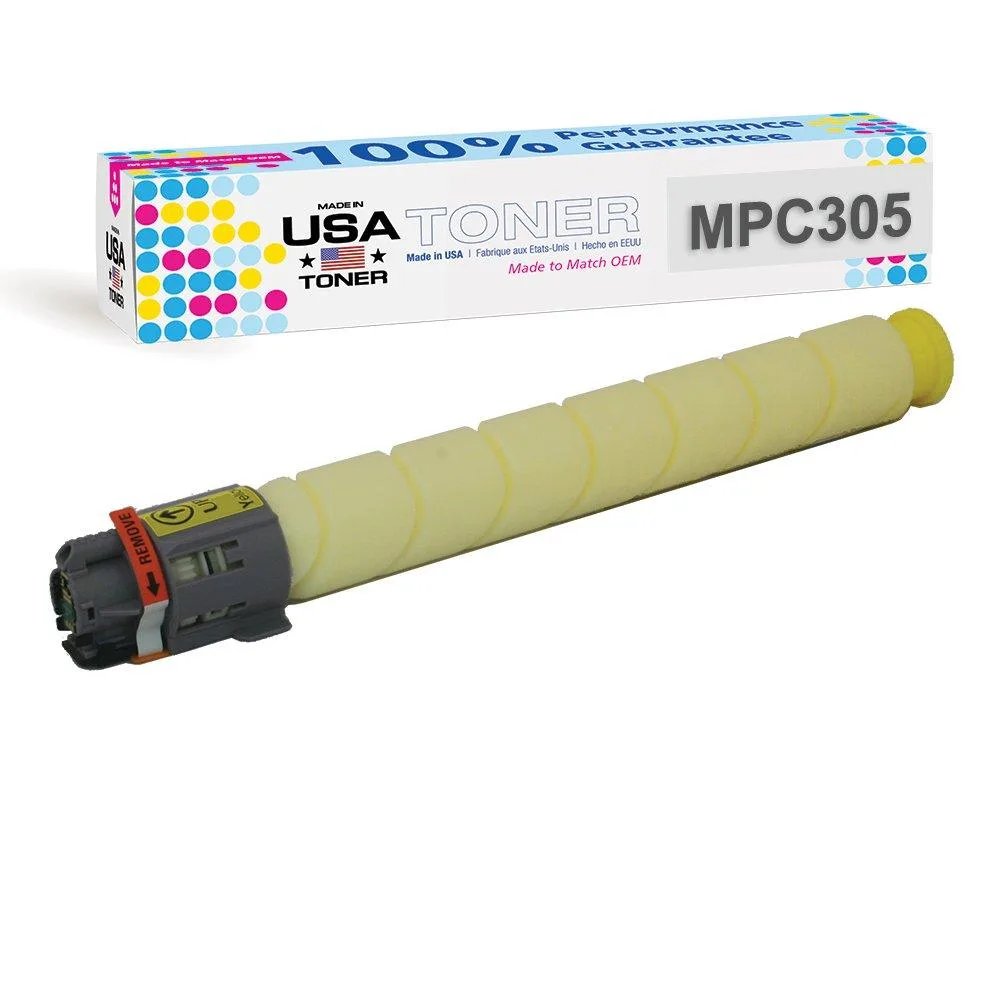 MADE IN USA TONER MADE IN USA TONER Compatible Yellow Toner Cartridge for Ricoh Aficio MP C305SP C305SPF 4000 Pages — product photo