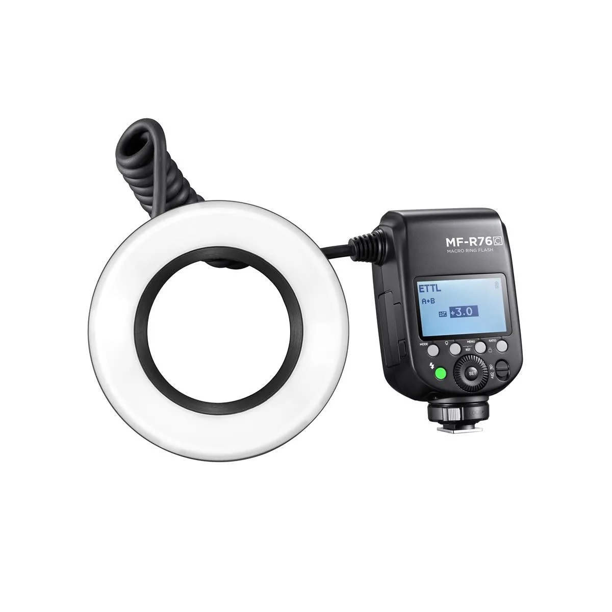 Flashpoint Brand Flashpoint MF-R76 TTL Macro Ring Flash for Canon 76Ws 7.2V 3000mAh 550 Flashes — product photo