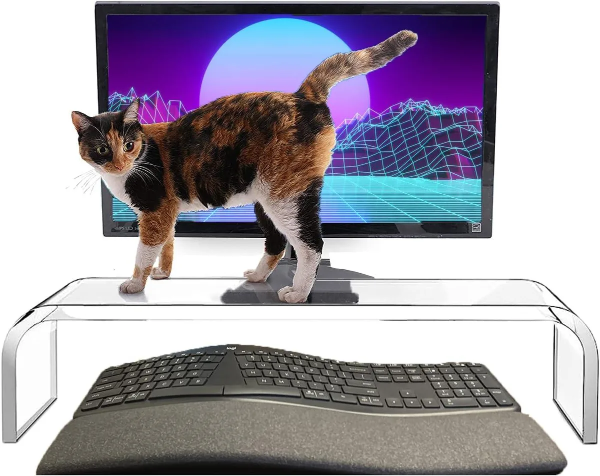 PISKEKAT PISKEKAT 21 inch Acrylic Monitor Stand Riser 60lbs — product photo