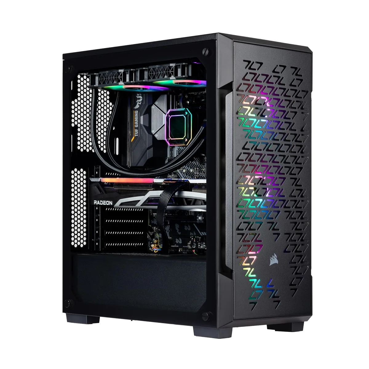 Velztorm Velztorm Ferrux gaming PC Ryzen 9 5900X Radeon RX 9070 XT 16GB DDR4 512GB SSD 240mm AIO 750W PSU — product photo