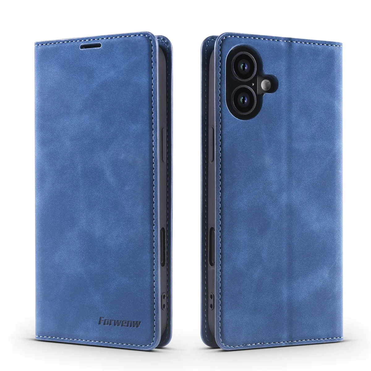 BONAEVER BONAEVER iPhone 16 Plus 6.7 inch PU Leather Wallet Case Blue — product photo