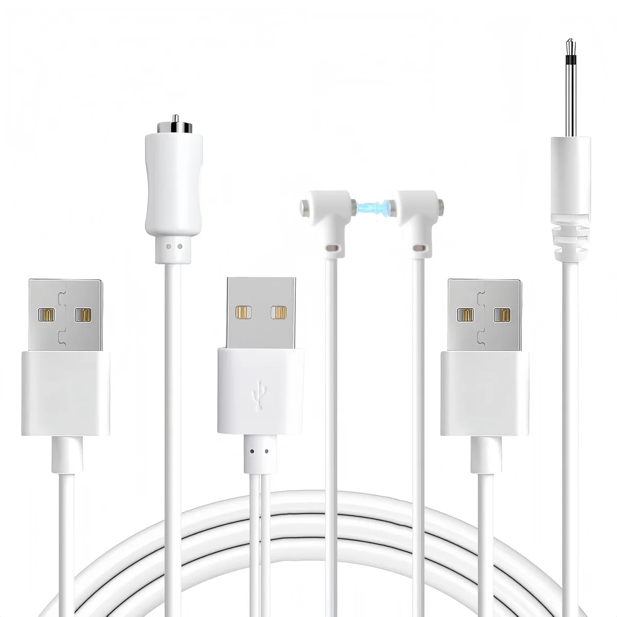  HJEFBDP 3 Pack USB-A Magnetic Charging Cable Set 82cm 5-20mm 2.5mm 6mm — product photo