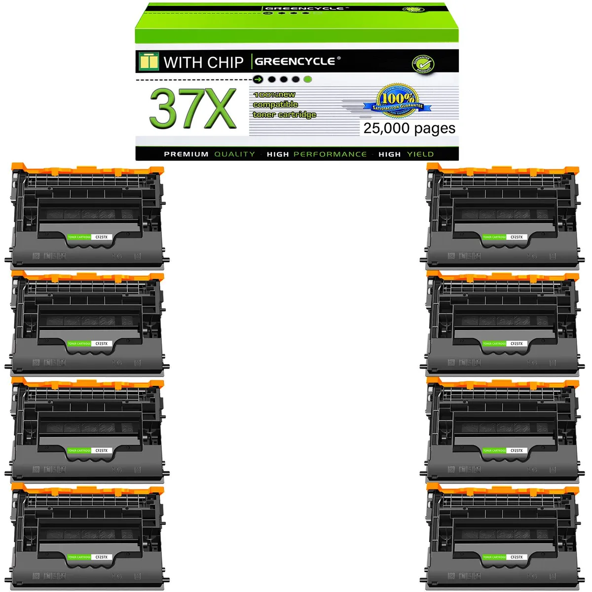 GREENCYCLE GREENCYCLE CF237X toner cartridge 8 pack black 25000 pages — product photo