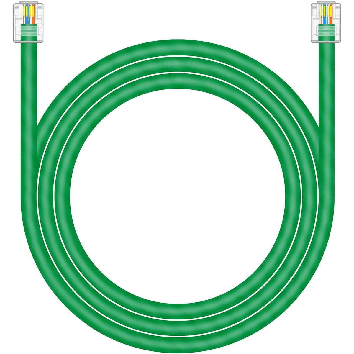 NECABLES 200116 Cat 5E RJ11 DSL cable 6 ft green — product photo
