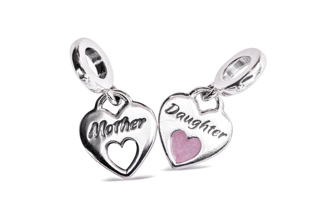 PANDORA PANDORA Double Heart Split Pink Enamel Charm Bracelet — product photo