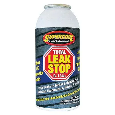 Green 4 oz aerosol can for R-134a leak stop
