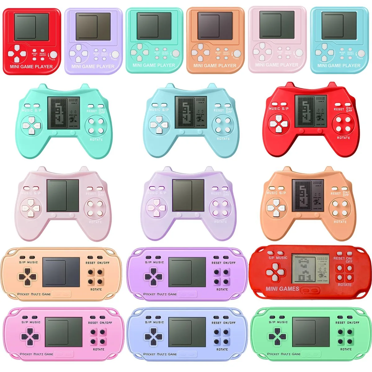 SSRMX 18 Mini Handheld Video Game Keychains Multi-Colour — product photo