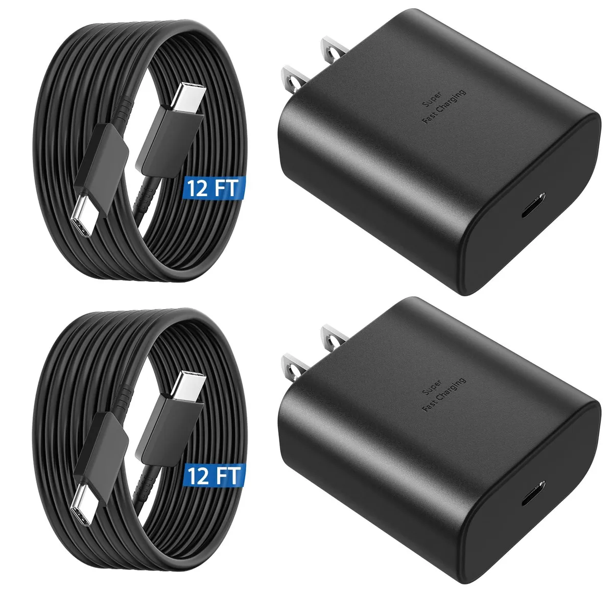 KEHIPI KEHIPI US2021 45W USB-C charger 12ft cable black — product photo