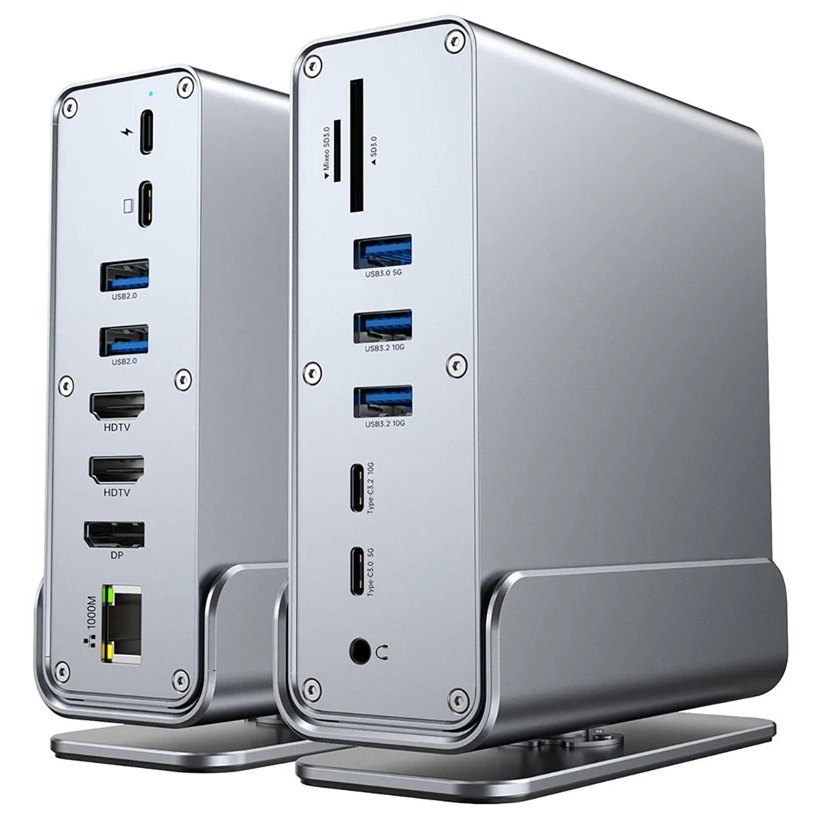 TOPWOLF TOPWOLF 15-in-1 Vertical Docking Station Silver — product photo