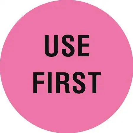 Value Brand Value Brand Circle Inventory Control Label Use First Pink 1000 — product photo