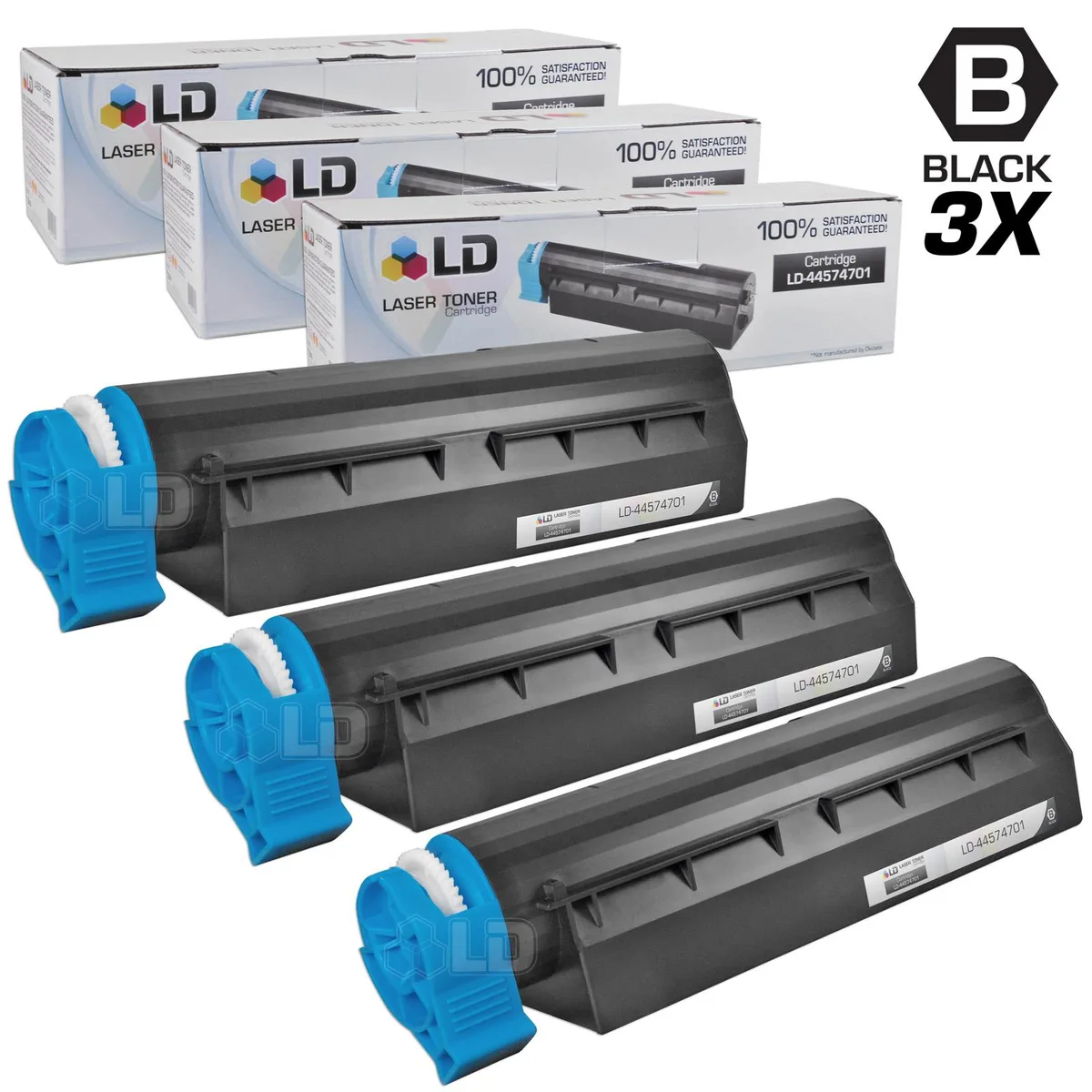 LD Products LD Products 44574701 Black Toner Cartridge 3 Pack — product photo