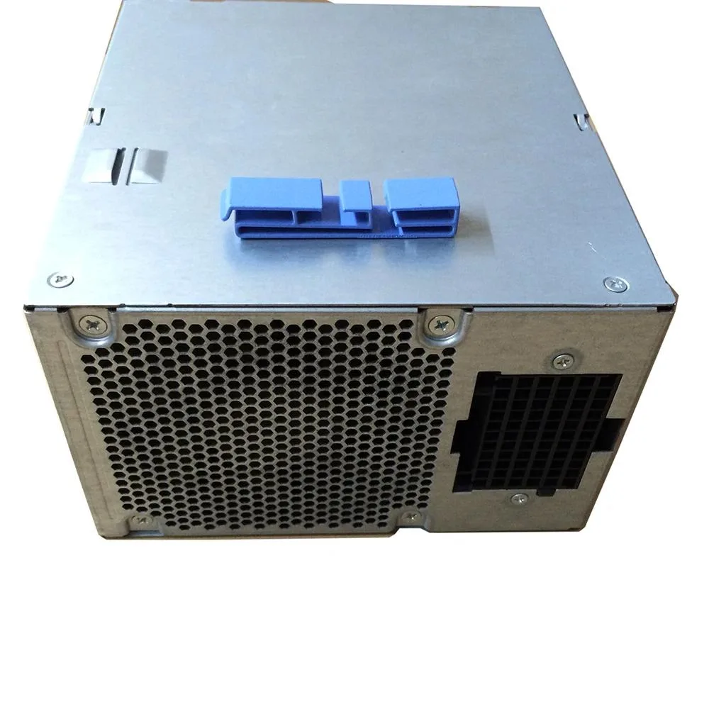 Rectangular metal ATX power supply unit with ventilation grille and fan visible
