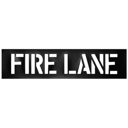 Plastic traffic stencil reading Fire Lane, 12 in characters, 18 in overall height