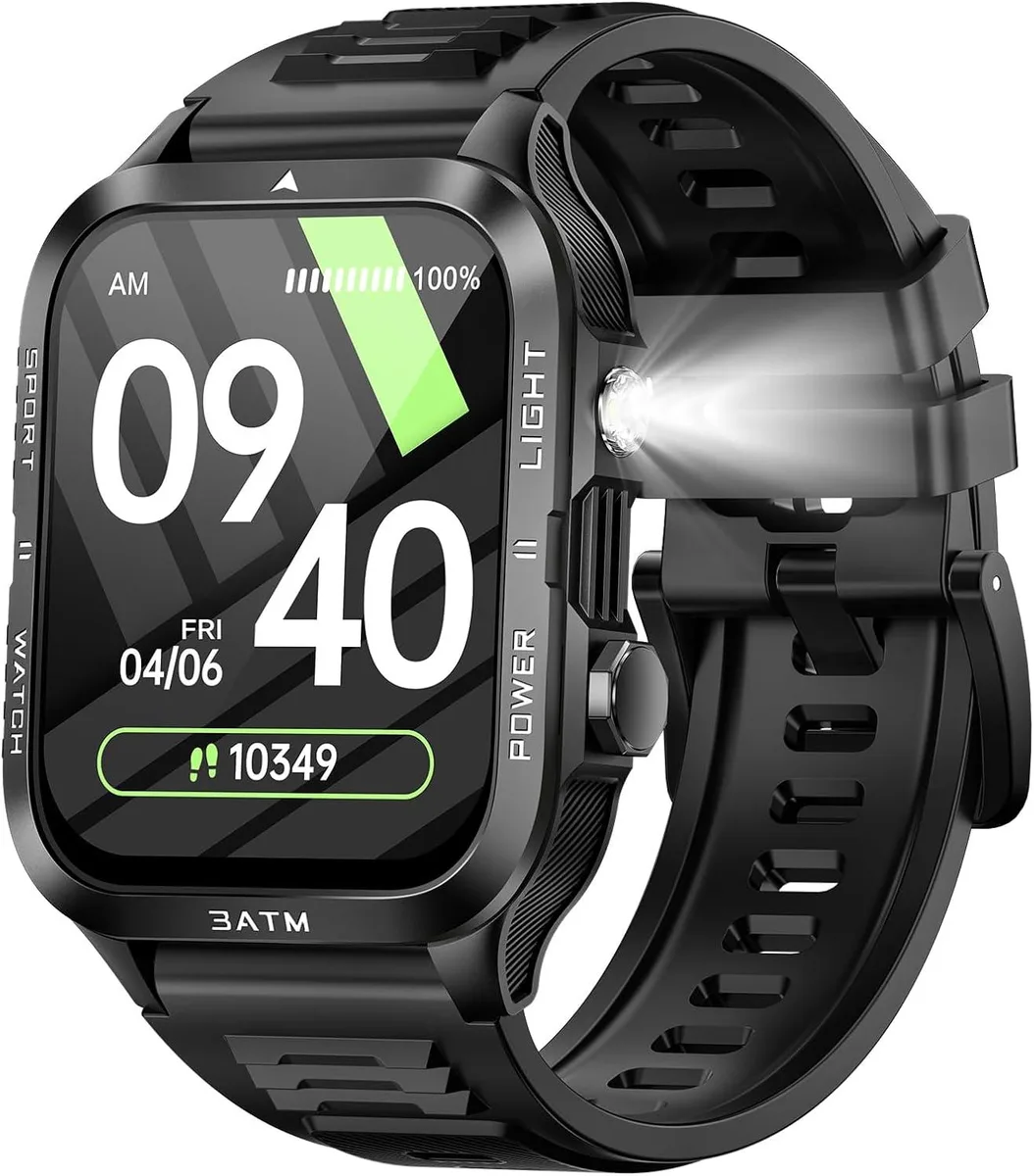 AUTYUE AUTYUE Smart Watch 1.96in Black with Flashlight — product photo