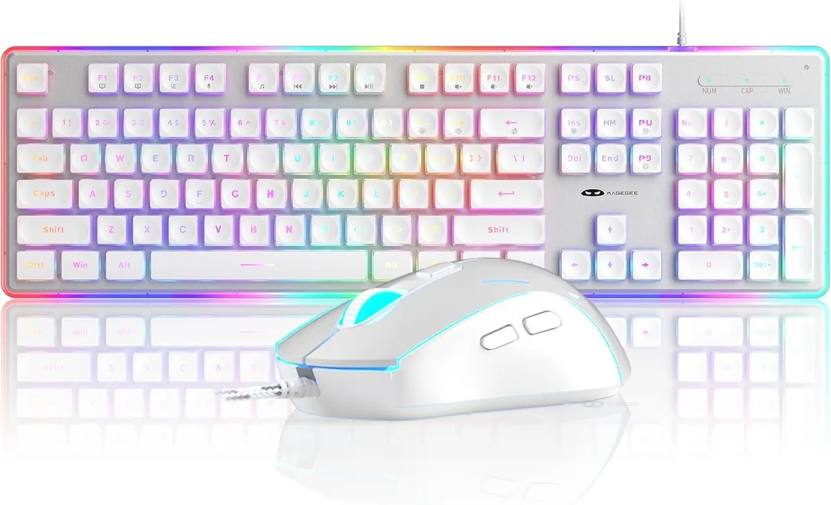 TUKO TUKO Creamy Gaming Keyboard and Mouse Combo White 104 Keys — product photo