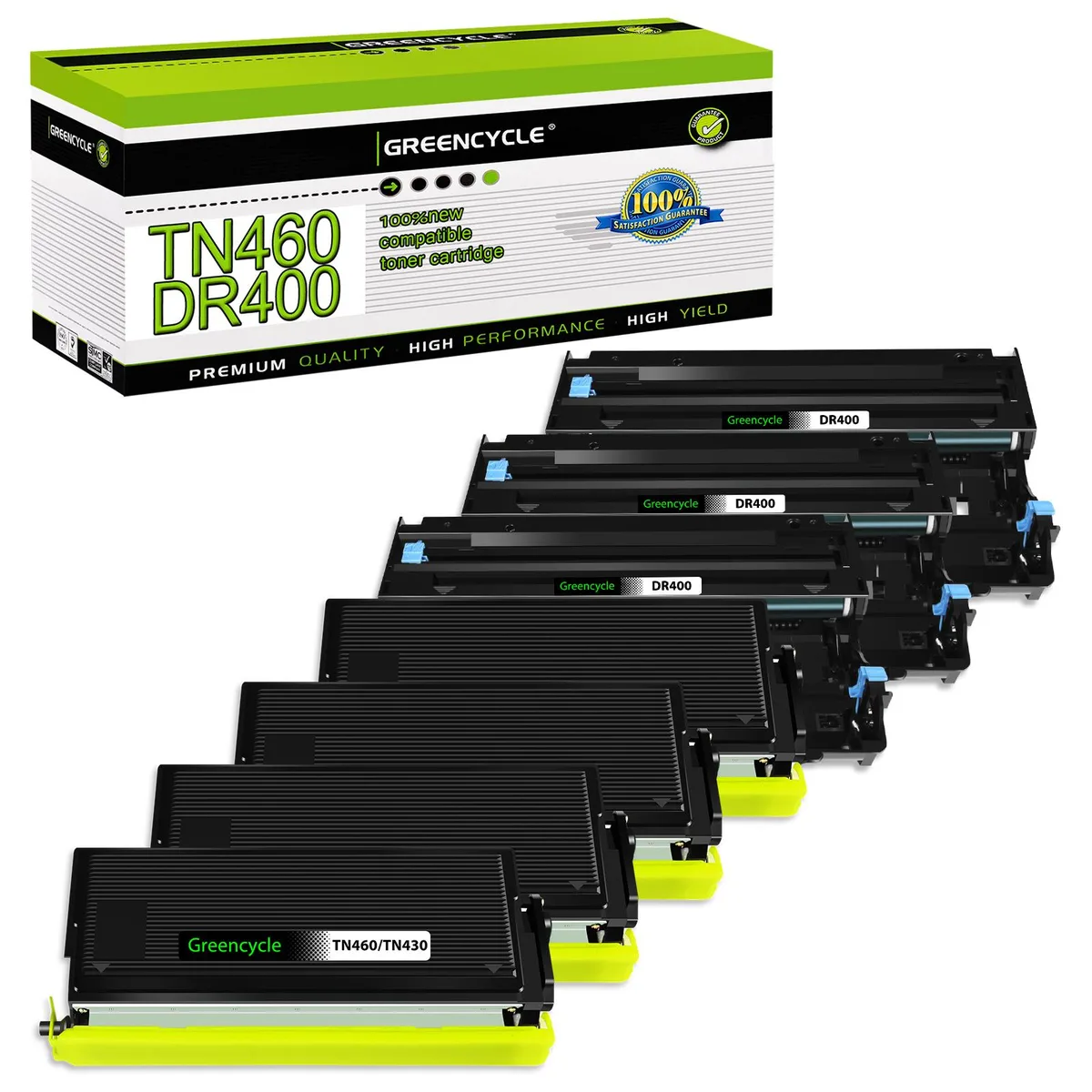 GREENCYCLE GREENCYCLE TN460 DR400 Toner Cartridge and Drum Unit Set (4 Toner, 3 Drum) — product photo