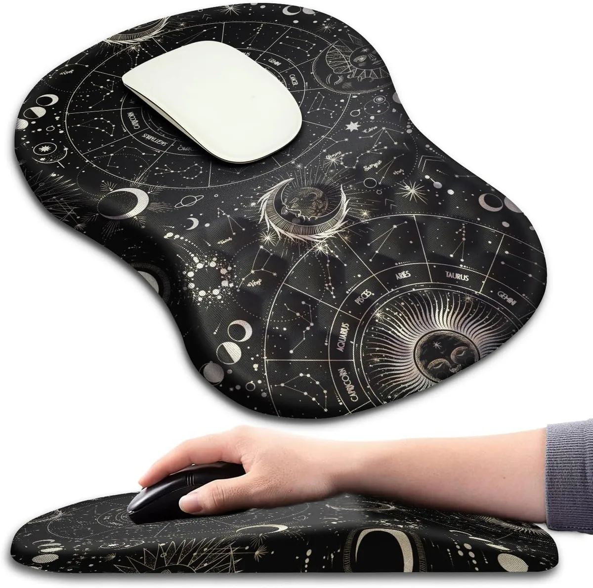 Brainwavz Brainwavz Ergonomic Mouse Pad Wrist Rest Tarot Constellation 12x8 inch — product photo