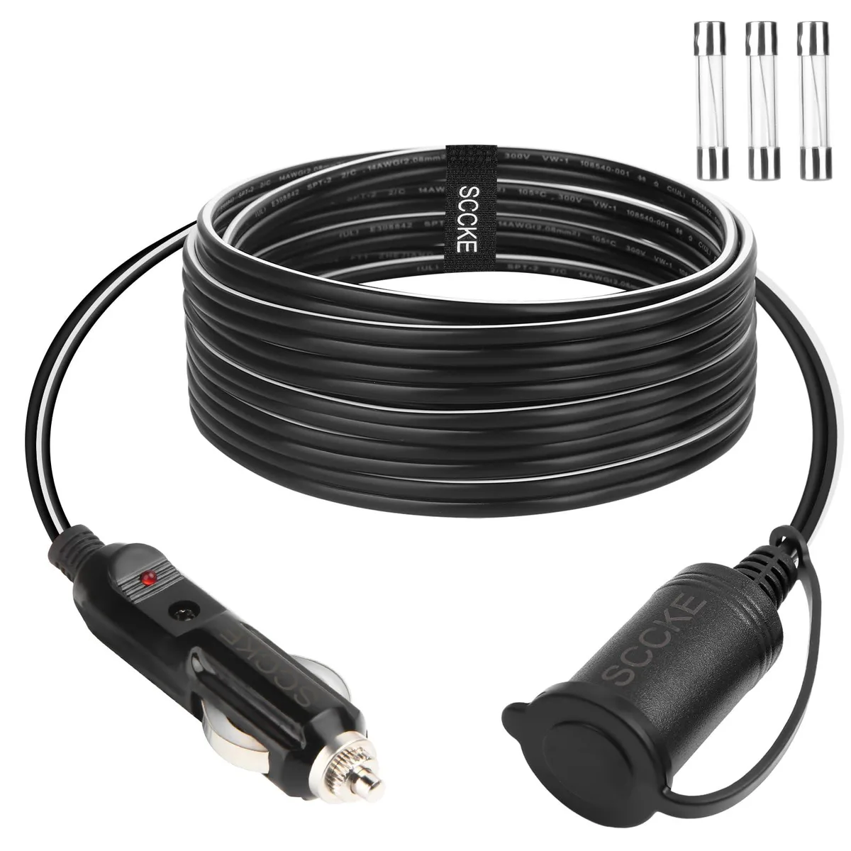  aFe Power 14AWG 12V 24V Car Cigarette Lighter Socket Extension Cord 10ft — product photo