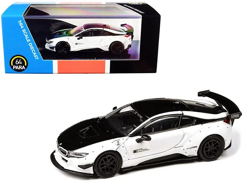 Paragon Paragon BMW i8 Liberty Walk White and Black 1/64 Diecast Car PA-55151 — product photo