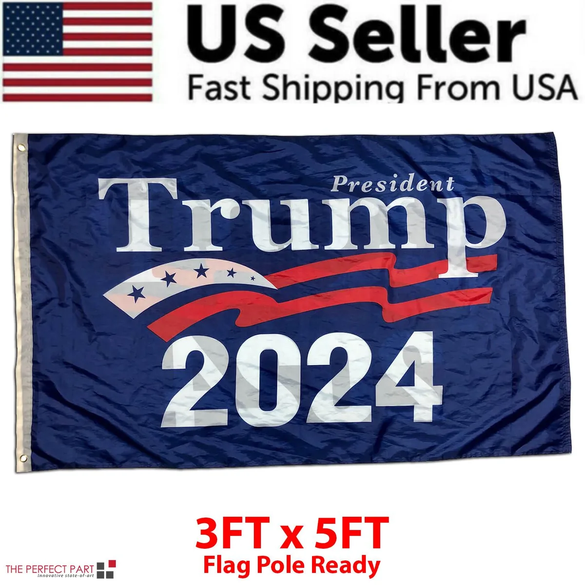 The Perfect Part The Perfect Part Trump 2024 Flag 3x5 ft 2-pack #2 — product photo