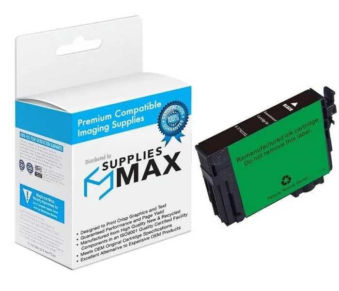 SuppliesMax SuppliesMax T702XL120-S Black High Yield Inkjet 1100 Pages — product photo