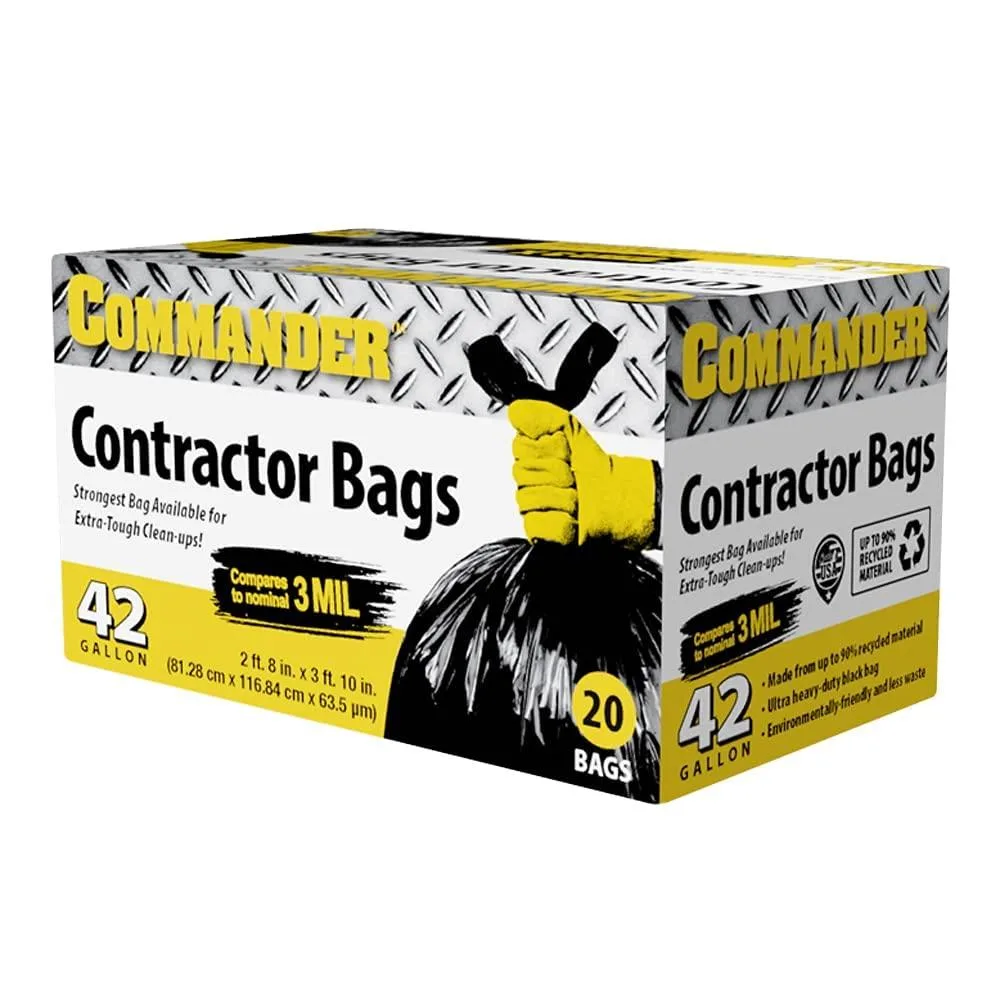 Commander 42 Gal 2.5 Mil Black Trash Bags 32x46 Pack 20 — product photo
