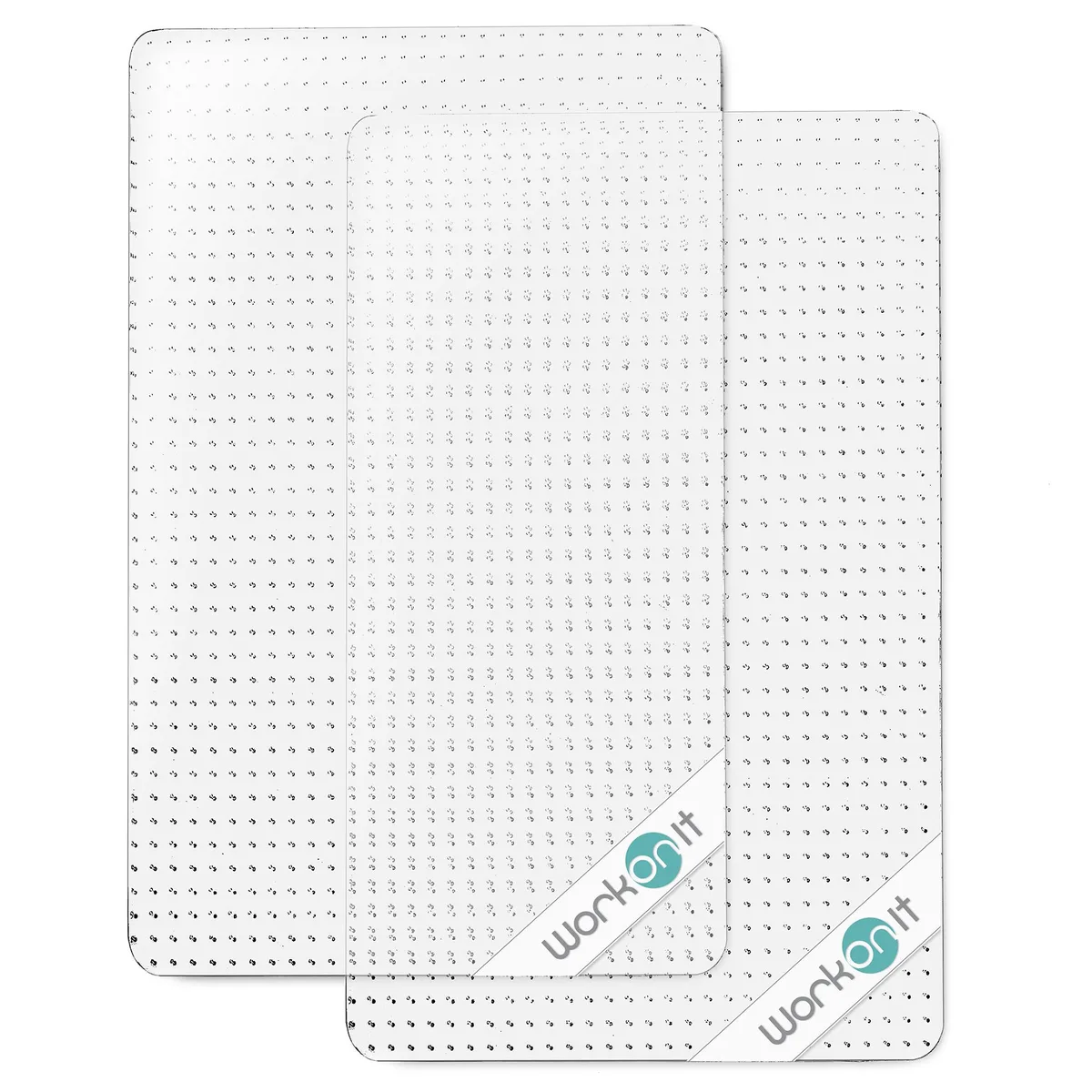 WORKONIT WORKONIT Office Chair Mat 30" x 48" 2 Pack Clear 2.2 mm Vinyl Low Pile Carpet — product photo