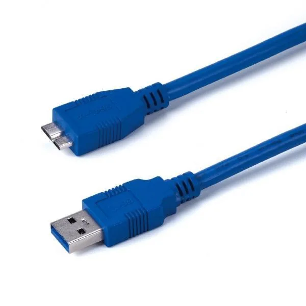 Blue USB 3.0 cable 300 cm long with Type A and micro-USB Type B connectors