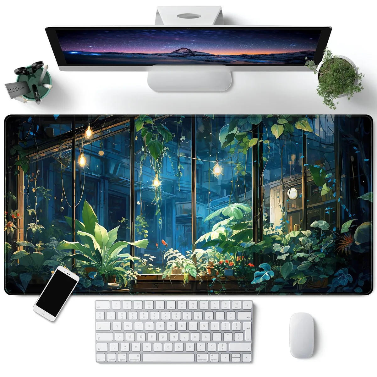 KEHIPI KEHIPI SBD-40X80CM Green Plant Desk Mat 31.5x15.7in — product photo