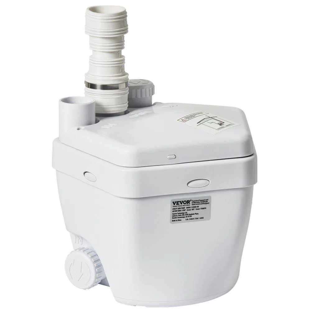 VEVOR VEVOR FLO500-RD Utility Sink Pump 1/3 HP 120V 1500 GPH 18 ft White — product photo