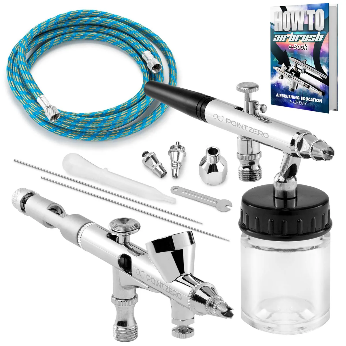 POINTZERO POINTZERO PZ-220XS Dual-Action Airbrush Set 2× .2/.35 mm — product photo