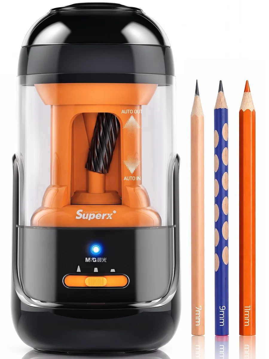 M&G APS906AUF Electric Pencil Sharpener 6.511mm 3 Modes Type-C Rechargeable Black — product photo
