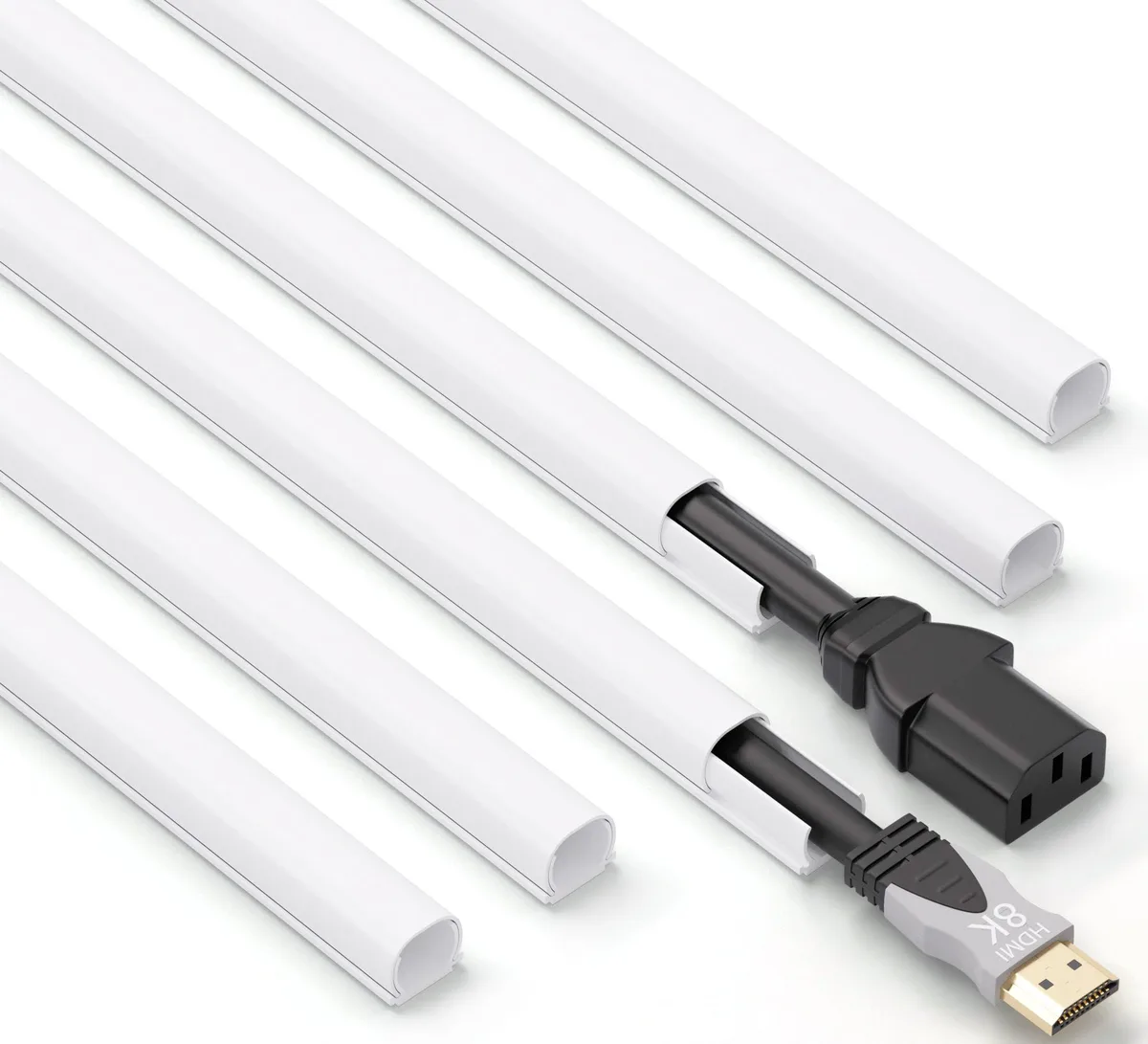  ZhiYo 85in Cord Cover Kit White 6x14.2in W0.5in H0.4in Self-Adhesive PVC — product photo