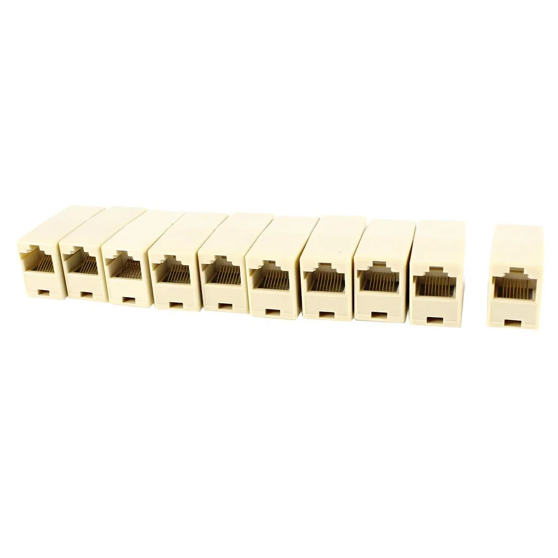 Unique-Bargains Unique-Bargains RJ45 Female to Female Coupler 10pcs Beige — product photo