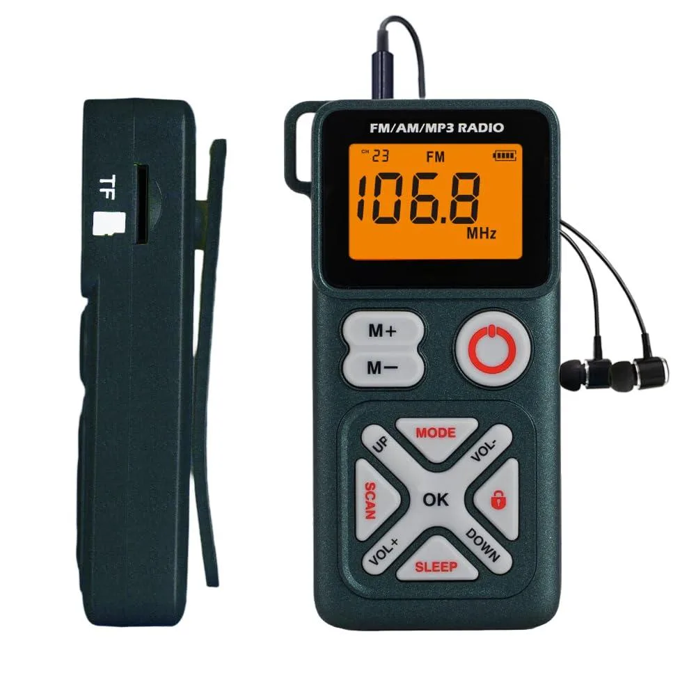 Paeiope MY-501-GREEN AM/FM Pocket Radio 600mAh USB-C Green — product photo