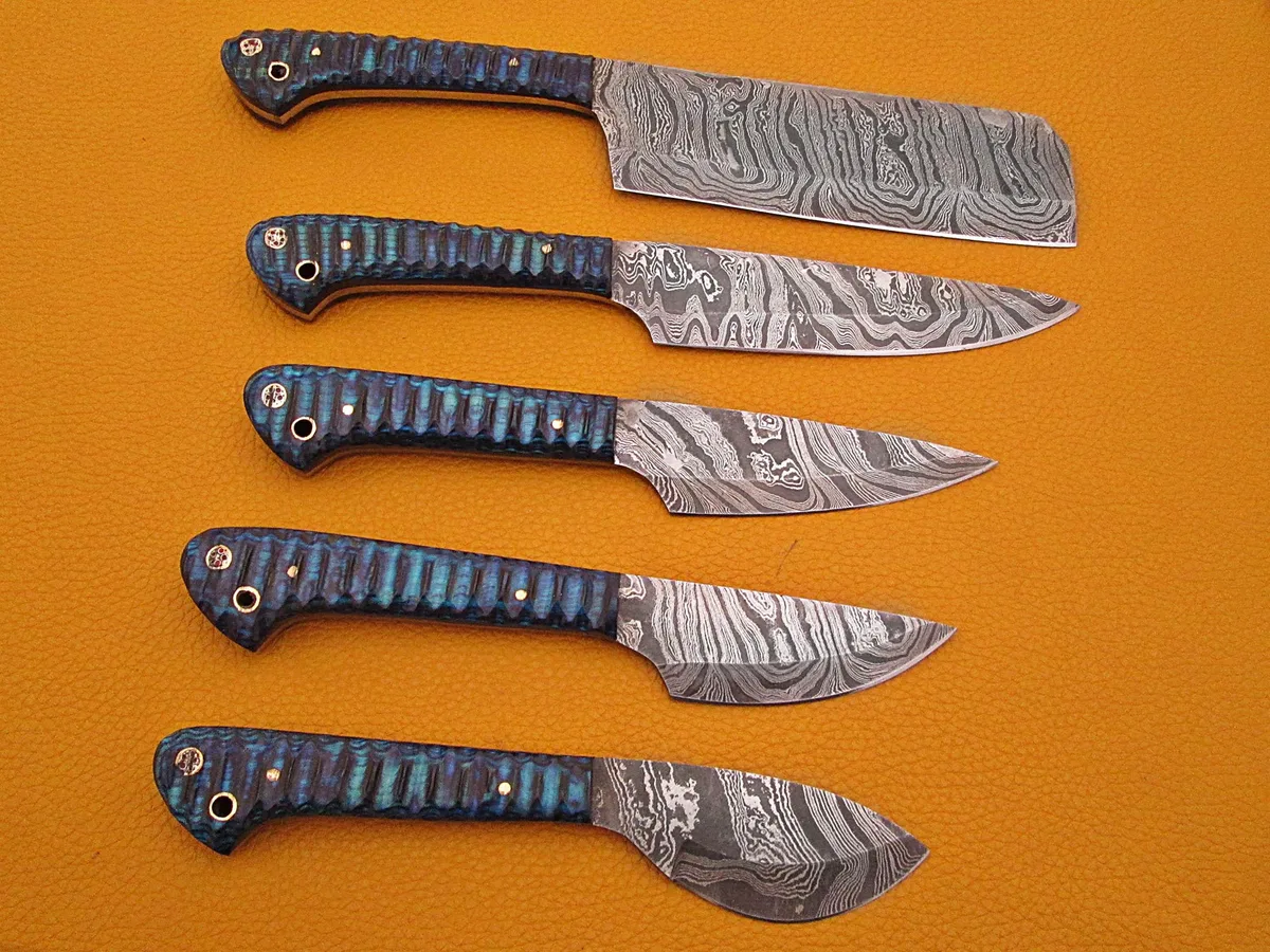 Damascus Depot Damascus Depot 5-piece fillet knife set Blue 10.6+9.6+9.0+8.0+7.6 in tool — product photo