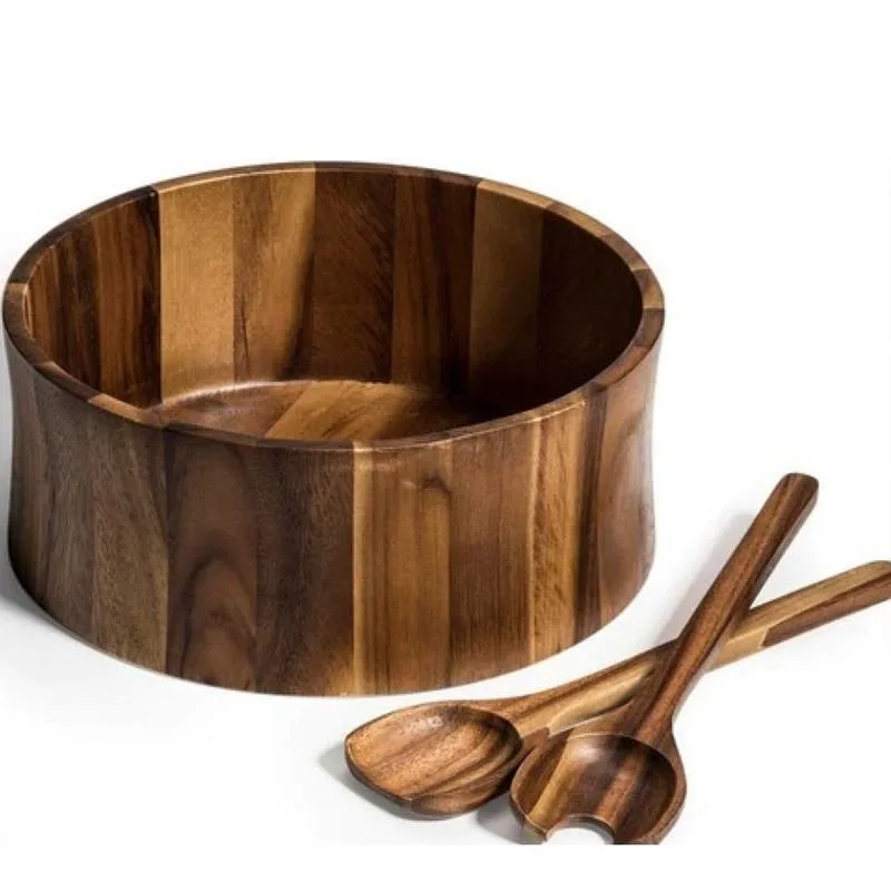 Kalmar Home Kalmar Home X-Large Acacia Wood Salad Bowl with Servers — product photo