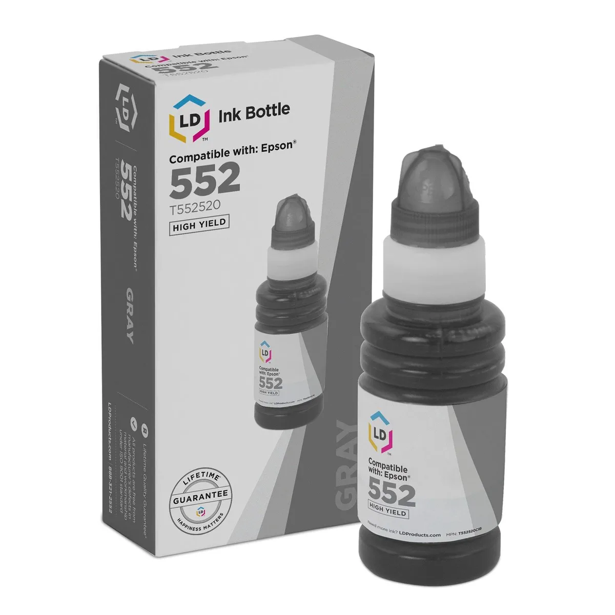 LD Products LD Products 552 / T552520 High Yield Gray Ink Bottle — product photo