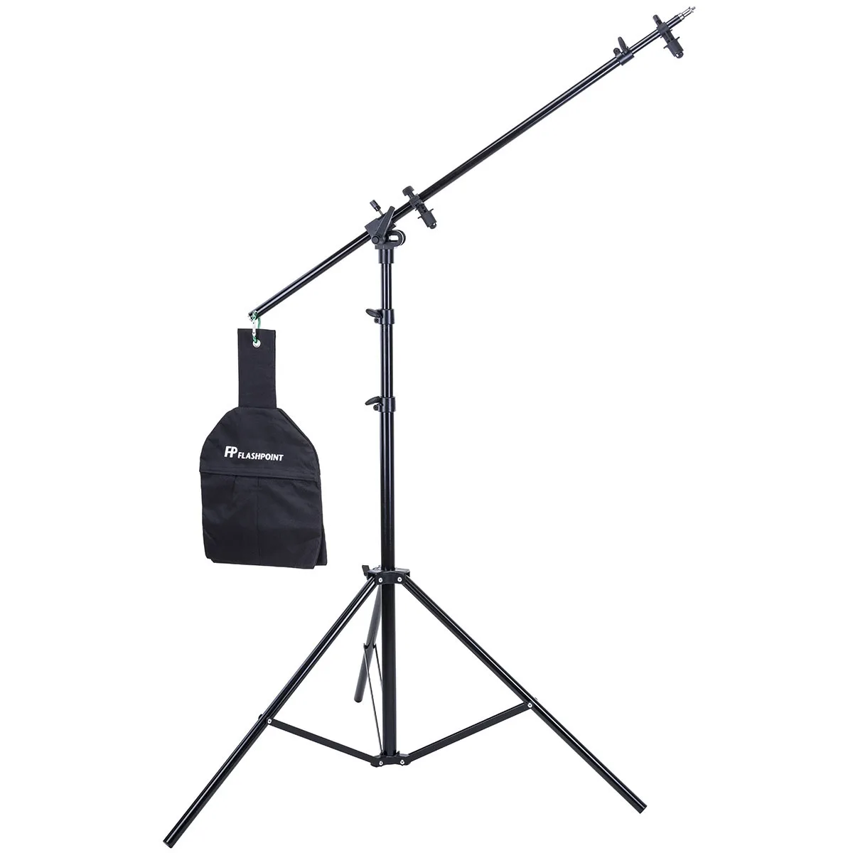 Flashpoint Brand Flashpoint 11.5 ft 5-Section Aluminum Light Stand with Boom Extension and Reflector Holder Arm — product photo