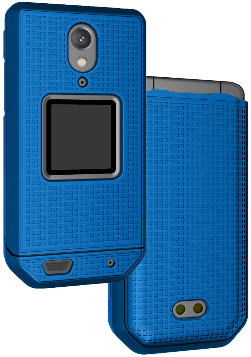 Nakedcellphone Nakedcellphone Textured Slim Grid Case for CAT S22 Flip Blue — product photo