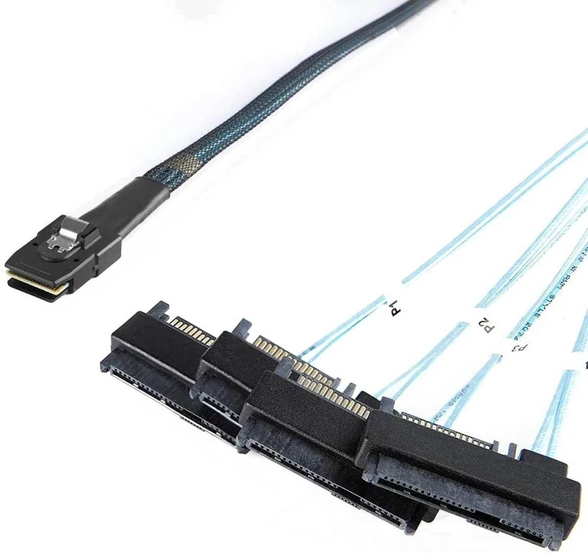CableCreation CableCreation Mini SAS SFF-8087 to 4x SFF-8482 SATA Power 3.3 FT — product photo