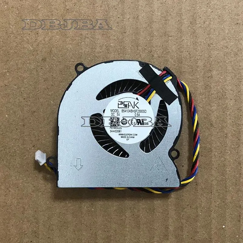 Small black laptop cooling fan with plastic housing and wire connector