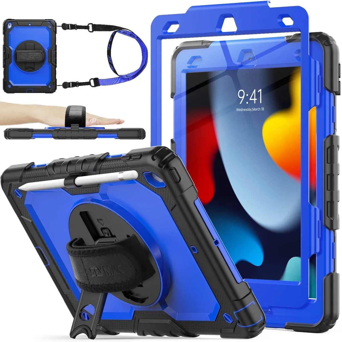  Speck Shockproof Case iPad 9th/8th/7th Gen 10.2" Blue+Black — product photo