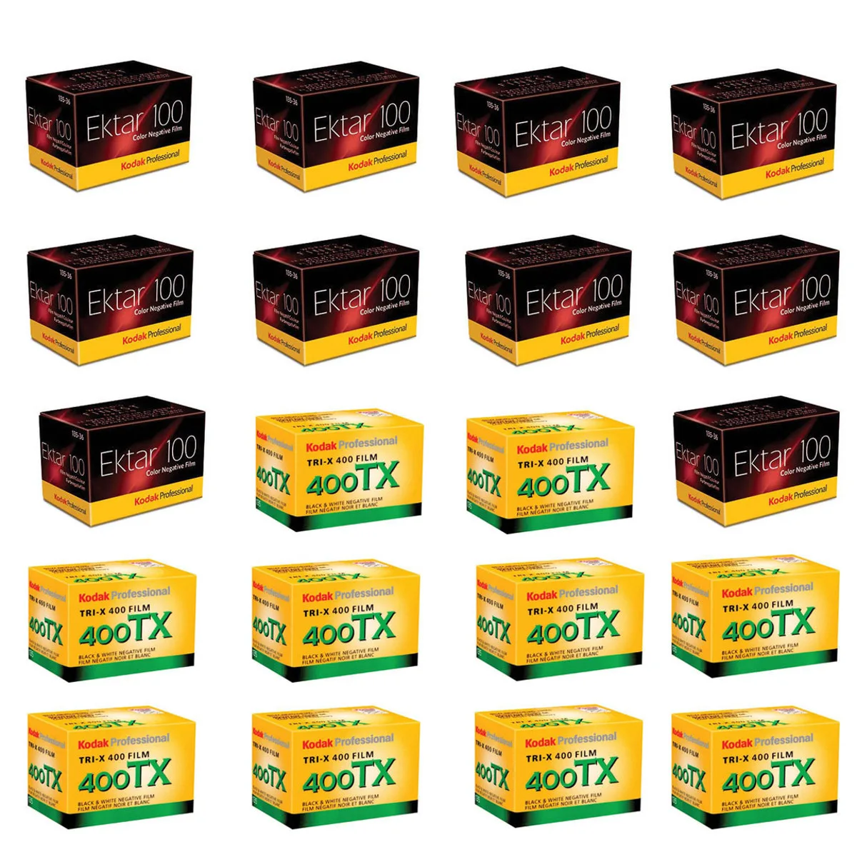 Kodak Kodak Ektar 100 35mm 36exp + Tri-X 400 35mm 36exp (10 rolls each) — product photo