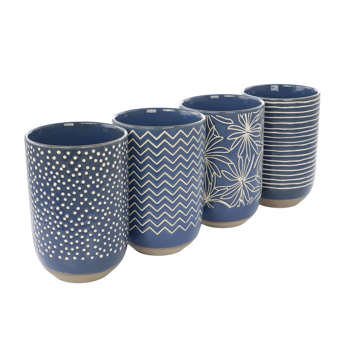 Gibson Gibson 510120259M 4 Piece 19 oz Stoneware Mug Set Blue — product photo