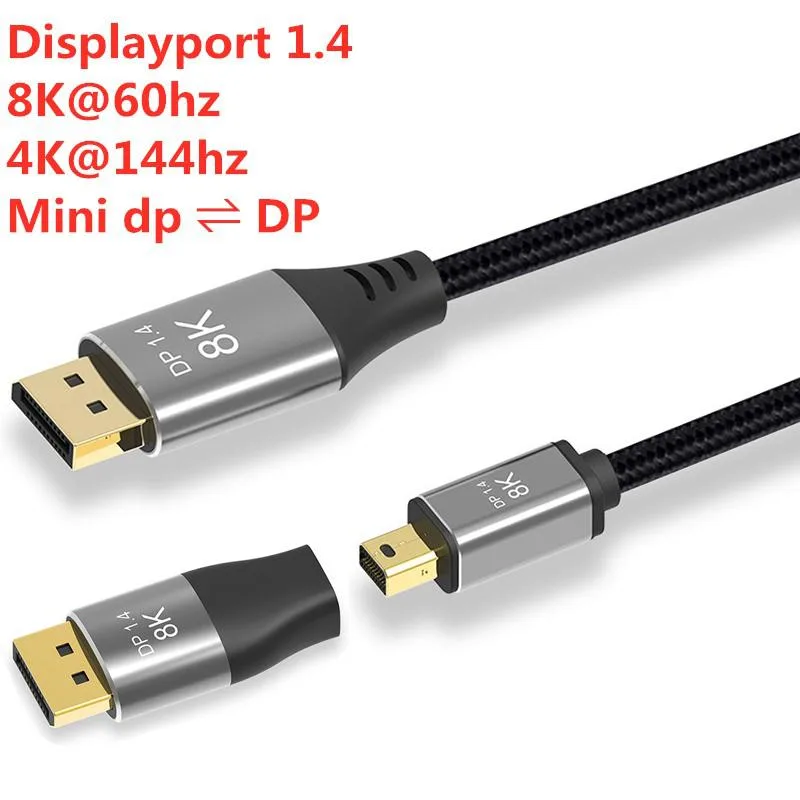 Jansicotek Jansicotek TJ-A091 Mini DP to DisplayPort 1.4 cable 3.3 ft 8K 60Hz 4K 144Hz — product photo