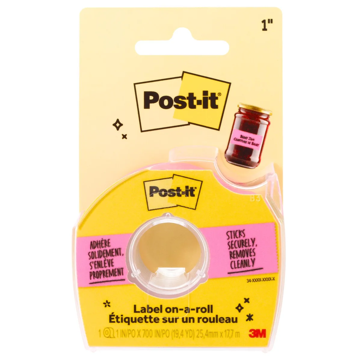 Post-it Post-it Labeling and Cover-up Tape Neon Pink 658LRP 1 in x 700 in — product photo