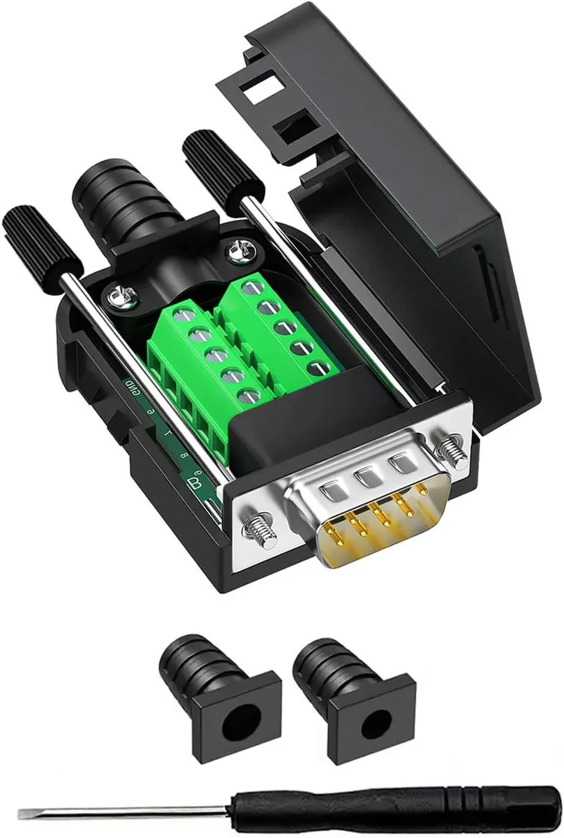 Vszerda Vszerda DB9 RS232 serial cable adapter with case and long bolts — product photo