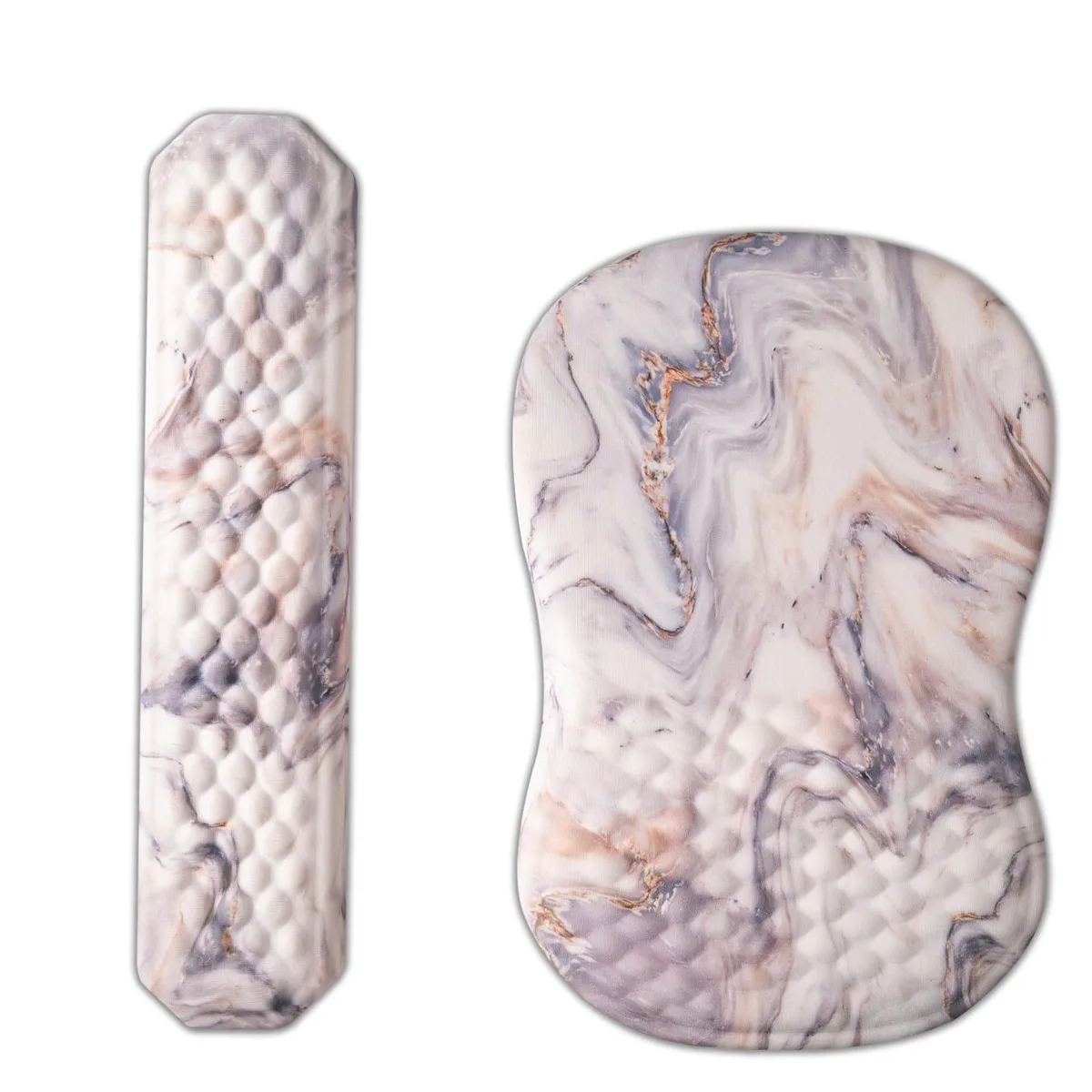  Keychron Mouse Pad &amp; Keyboard Wrist Rest Set Marble White 12x7.48in 15° Slope Memory Foam — product photo